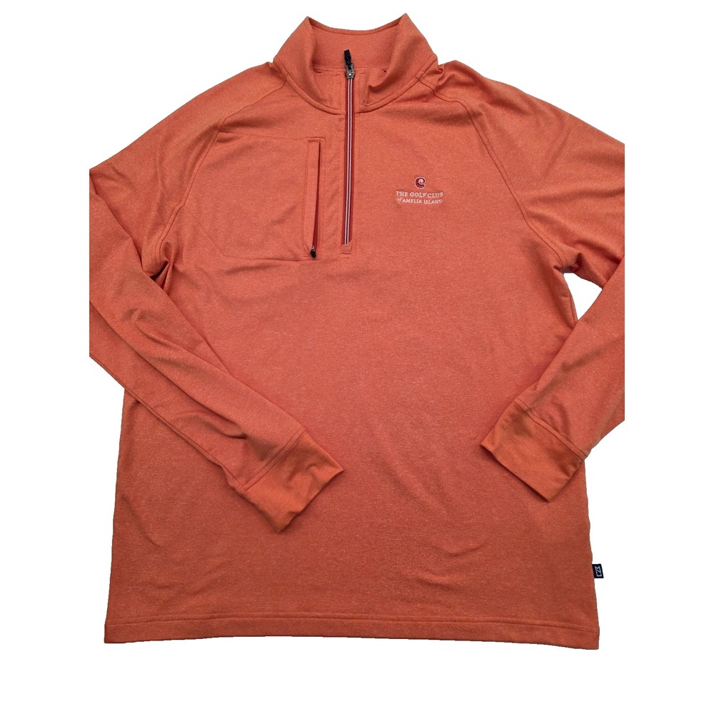 Golf Club of Amelia Island Cutter and Buck Men's Orange 1/4 Zip Pullover - M